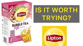 Trying out Lipton bubble tea kit (peach ice)