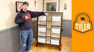 Living Room Toy Organizer Shelf with Modern Base