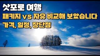 삿포로 여행 패키지 vs 자유여행 경비 장단점 비교영상