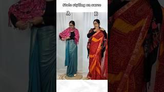 Saree styling with stole#dupatte #fashion #scarf#shawlhacks#womensclothing #deepaparvana