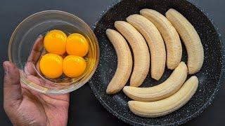 Just Add Eggs With Bananas Its So Delicious! Simple Breakfast Recipe. Healthy Cheap & Tasty Snacks