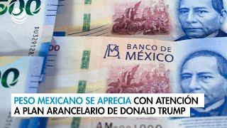 Peso mexicano se aprecia con atención a plan arancelario de Donald Trump