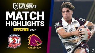 NRL 2024 | Roosters v Broncos | Match Highlights