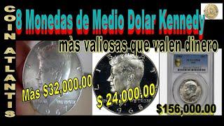 8 monedas de medio dólar Kennedy más valiosas que valen dinero.Màs $156,000.00