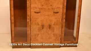 1930s Art Deco Cocktail Cabinet Vintage Furniture