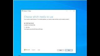 Windows 10 - Install from USB Flash Drive (Media Creation Tool)