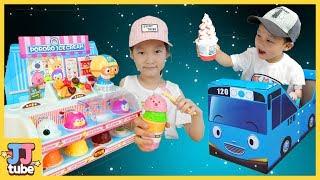 꼬마버스 타요 타고 마법의 뽀로로 아이스크림가게 요술봉 장난감 놀이 Pretend play with Ice cream Shop [제이제이 튜브-JJ tube]