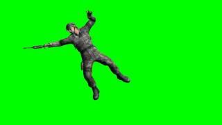 COD soldier is shot - different views - free green screen effects - free use