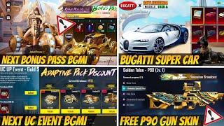 Next A12 Bonus Pass Leaks | Next Uc Event bgmi | Bugatti Car | Adaptive Pack Bgmi | 3.7 Update Bgmi