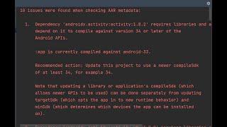 How to fix An | 10 issues were found when checking AAR metadata| How to change SDK | Android Studio