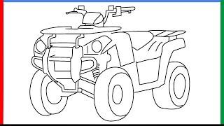 How to draw Kawasaki ATV step by step for beginners