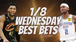 Best NBA Bets, Player Prop Picks, Parlays, Predictions FREE Wednesday Today January 8th 1/8