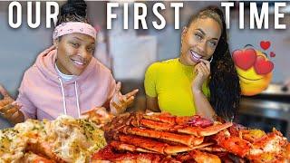 Our *FIRST TIME*  (JUICY CRAB Mukbang) | EZEE X NATALIE