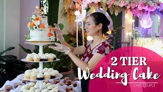 HOW TO MAKE 2 TIER SIMPLE WEDDING CAKE  | CHEF COUPLE