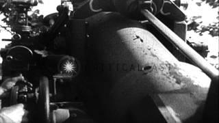 German Army tanks are seen with gun turrets HD Stock Footage