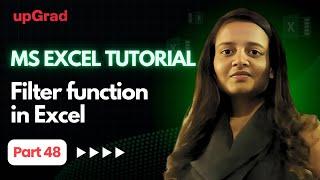 Excel For Fresher Part 48 | How To Use The Filter Function in Excel | Filter Function in Excel