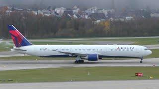 Delta Airlines Boeing 767-400 Takeoff | Zurich Airport ZRH