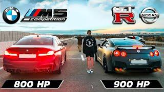 BMW M5 800 hp vs GT-R r35 900 hp vs AUDI S8 950 hp vs BMW M340i st.3 vs AUDI RS3 600 hp + AMG E63s