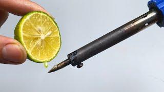 Put Lemon in your electrical soldering iron and amazing results