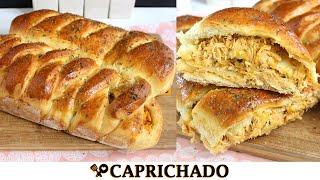 PÃO RECHEADO COM FRANGO CREMOSO - RECEITAS QUE AMO