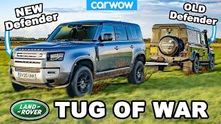 New vs Old Land Rover Defender - TUG OF WAR