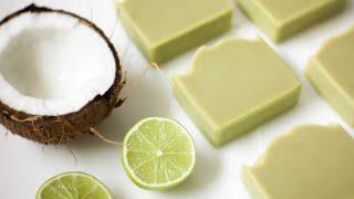 Homemade coconut milk soap Creamy & rich cold process recipe w/ coconut & lime