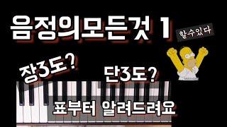 음정이란? (1)/ 음정계산법/ 표만드는법 / 장음정, 단음정,완전음정 /Interval