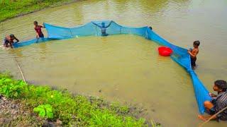 net fishing - traditional net fishing in village - best net fishing video @ABTVbd