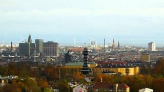 skyline copenhagen downtown - frederiksberg slot - zoo - københavns rådhus - ocean windmills