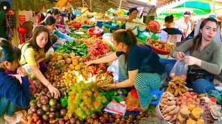 Cambodian Market tour - Best street food in Phnom Penh 2023 Plenty of fresh foods