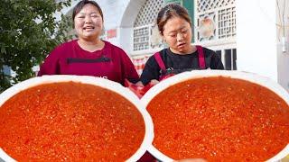 [Xia Jie in northern Shaanxi] Picking 20 catties of chili pepper and making handmade ”chili sauce”