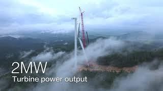 SANY Crawler Crane SCC6500A Working in the Wind Farm