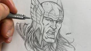 Drawing Thor Tradtional Art Sketch