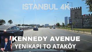 Istanbul 4K Drive from Yenikapı to Ataköy Along Kennedy Avenue - Driving in Istanbul 2024