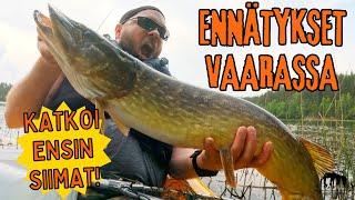 HUGE PIKE BREAKS THE LINE, STRIKES AGAIN AND PULLS THE BANANA BOAT – Fishing from a packraft