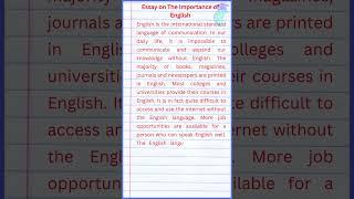 Essay on The Importance of English