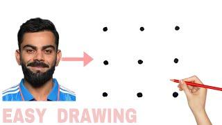 Easy Virat Kohli Drawing from Dots