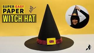 Paper Witch Hat, How to make paper hat.Easy witch hat tutorial.How to make a wizard hat out of paper