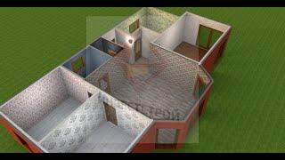 СК "ИнвестСтрой" | Дом 104 м². Виртуальное путешествие по дому.