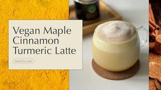 Vegan Maple Cinnamon Turmeric Latte | a dairy-free and comforting drink recipe for autumn