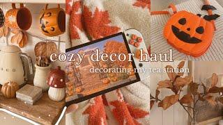 cozy fall decor haul  + decorating my tea station