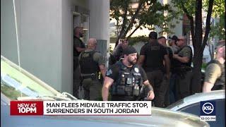 Suspect flees Midvale traffic stop, surrenders in South Jordan