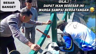 Asli Heboh..! Mancing pinggir jalan dapat ikan besar Sampai mau di beli