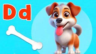 Little Dogs Song  | Cute Puppy  Song  | D For Dog Alphabets Song | ABCD Phonics