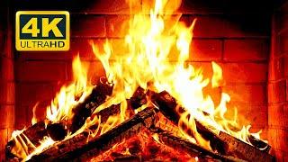  Cozy Fireplace 4K (12 HOURS). Fireplace with Crackling Fire Sounds. Crackling Fireplace 4K