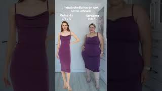 TRENDYOLMİLLA'NIN EN ÇOK SATAN ELBİSESİ BÜYÜK BEDENLERE OLUR MU? ONLINE'DA VS. GERÇEKTE #shorts