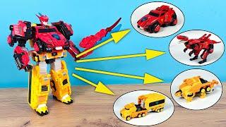 Raptor Tron transformer Four in One! Transformers DINOSTER, Mosa Storm, Raptor Tron.