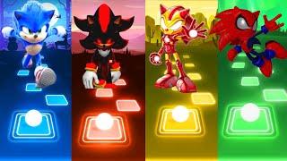 Sonic The Hedgehog Vs Shadow Exe Vs Iron Man Vs Spidey Sonic Tiles Hop 