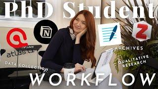 My Productive PhD Student Workflow | ft. ATLAS.ti, Notion, Zotero, Transkribus, and more!