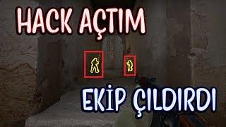 HACK AÇTIM  !! EKİP ÇILDIRDI !! EFSANE TROLL  (CS:GO)